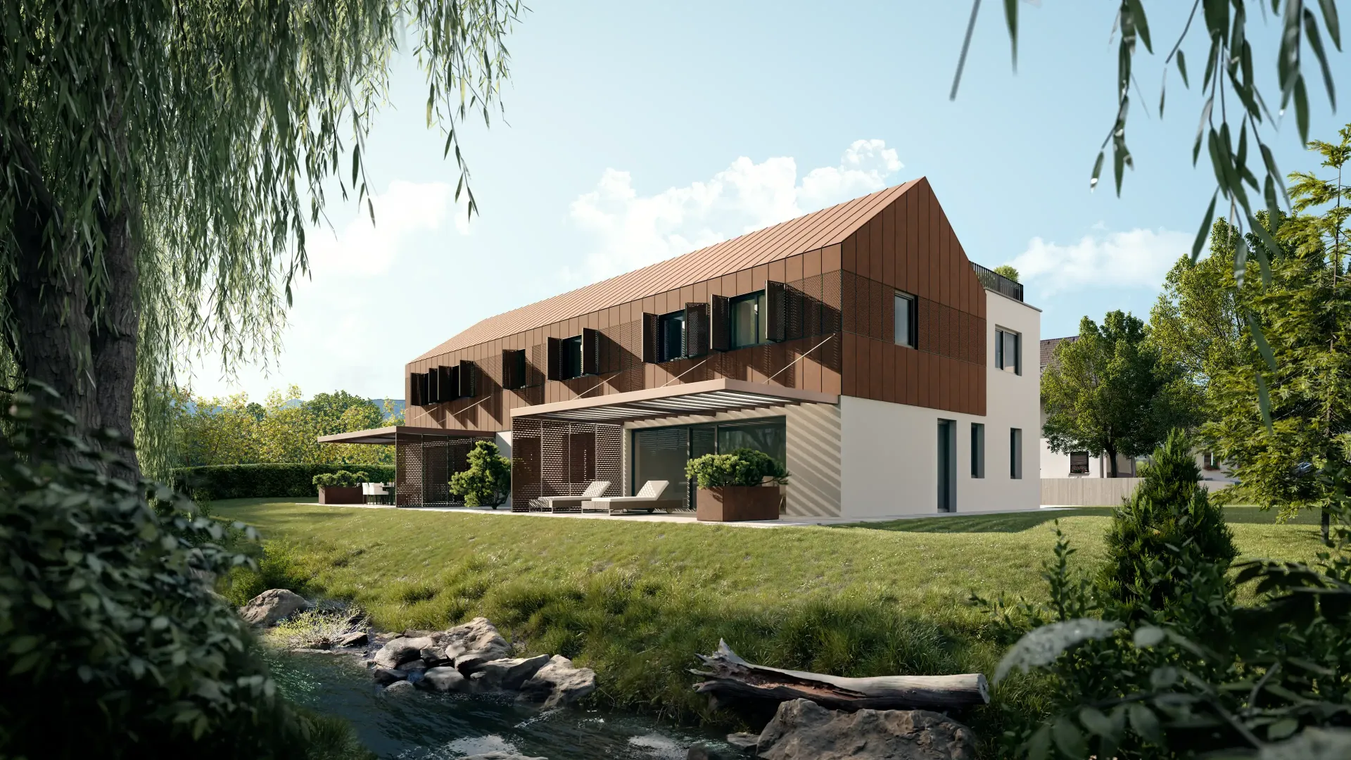 Pročelje hiše dvojček