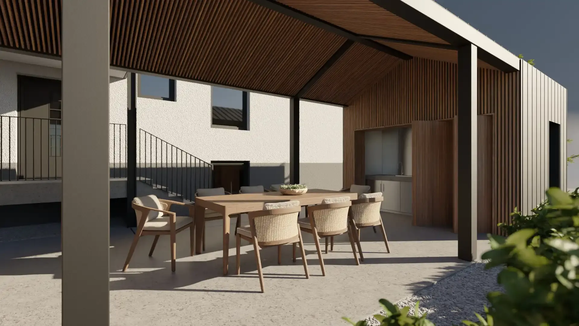 Render posnetek letne kuhinje