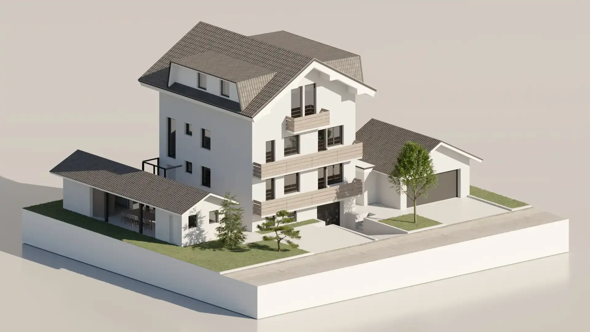Render posnetek trinadstropne hiše